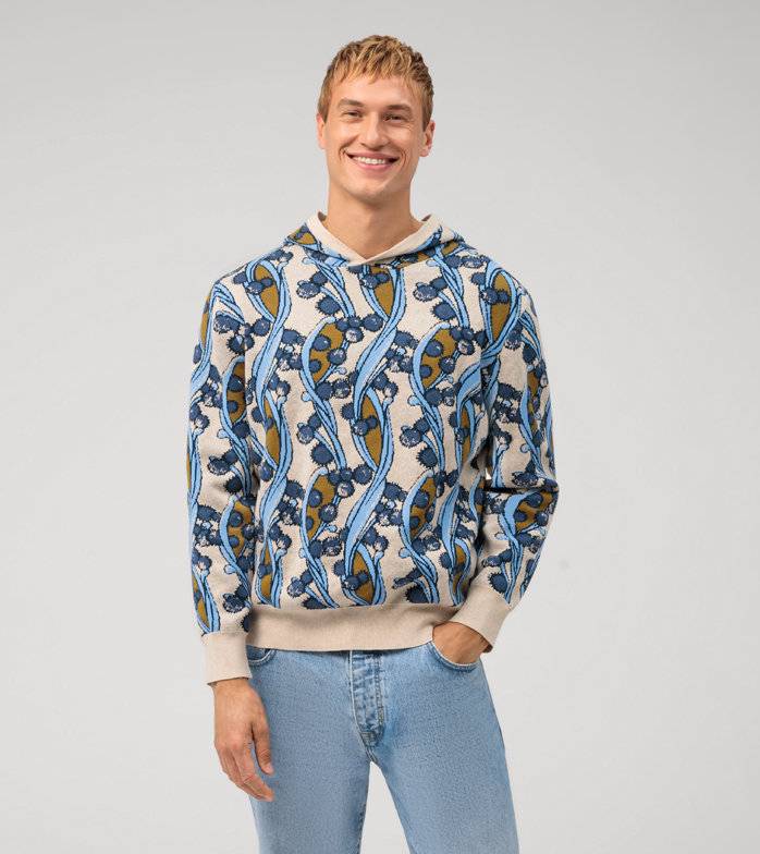 Oblymp Casual Strick, regular fit, Hoodie, Hellbeige