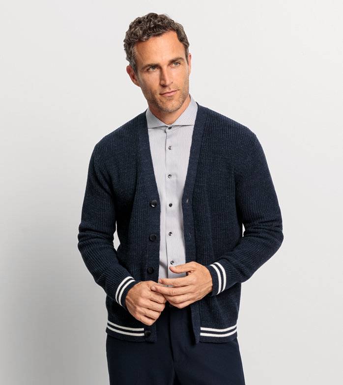 Oblymp Casual Strick, Strickjacke, Marine