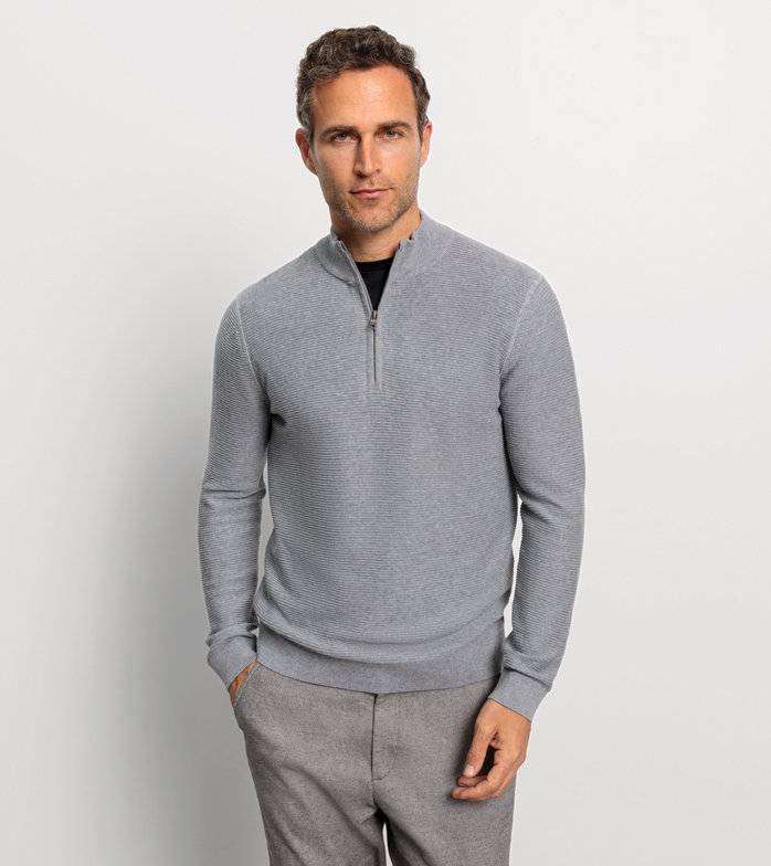 Oblymp Casual Strick, Troyer, Grau