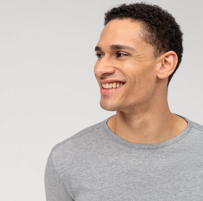 Oblymp Casual Wirk, Longsleeve, Hellgrau