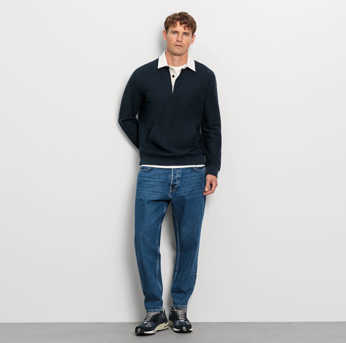 Oblymp Casual Wirk, Polo Langarm, Marine