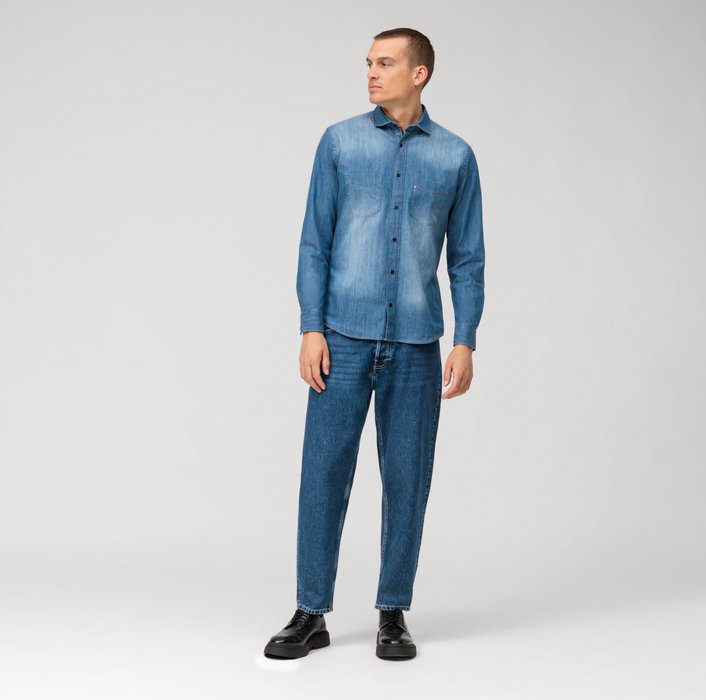 Oblymp CasualFreizeithemd, Regular Fit, Kent, Blau