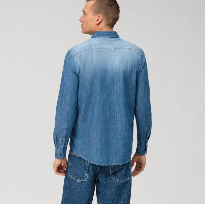 Oblymp CasualFreizeithemd, Regular Fit, Kent, Blau