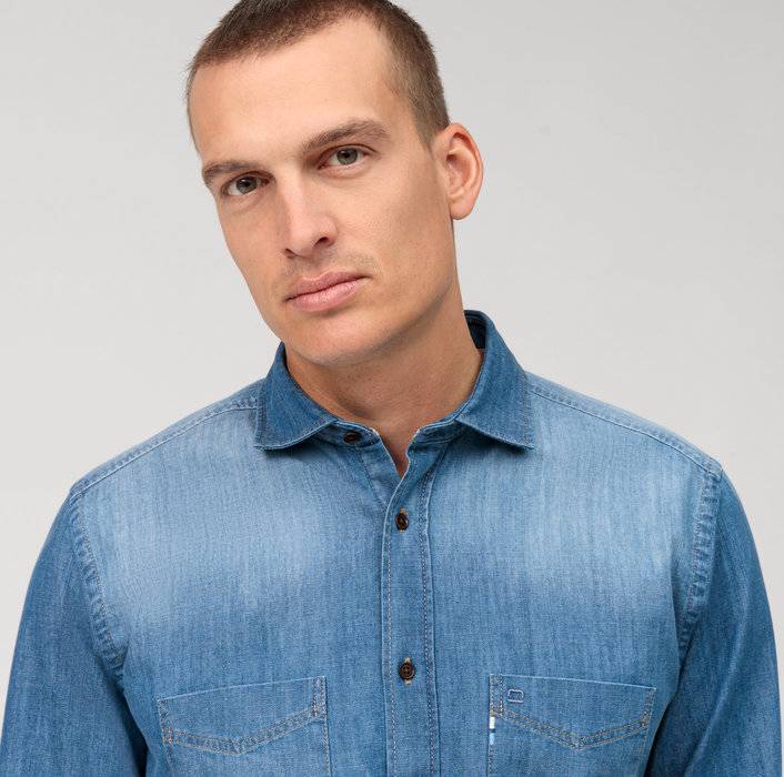 Oblymp CasualFreizeithemd, Regular Fit, Kent, Blau