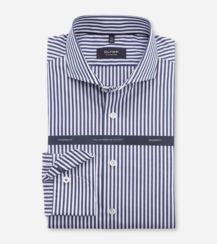 Oblymp SIGNATURE, Businesshemd, tailored fit, SIGNATURE Hai, Nachtblau