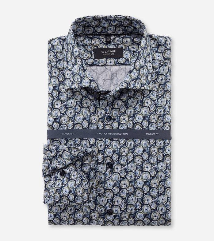Oblymp SIGNATURE, Businesshemd, tailored fit, SIGNATURE Kent, Oliv