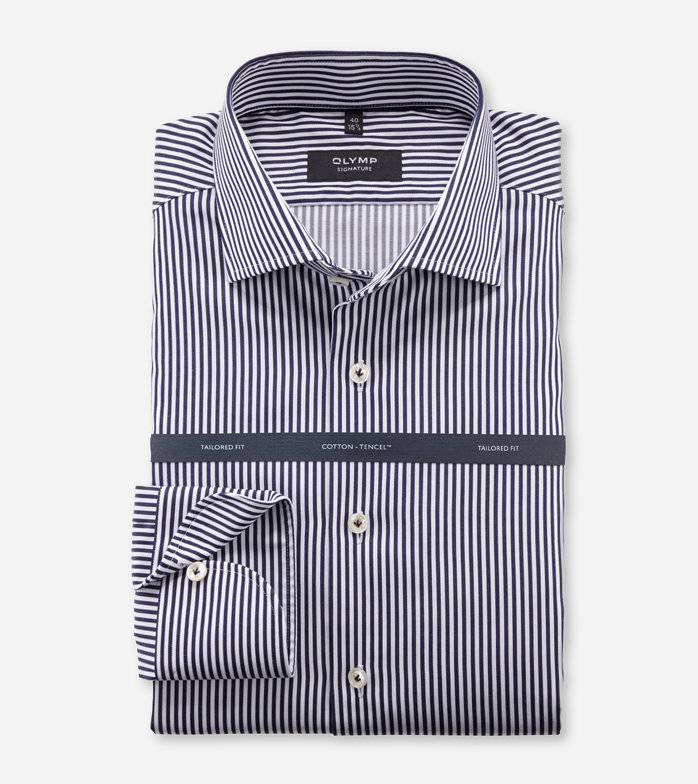 Oblymp SIGNATURE, Businesshemd, tailored fit, SIGNATURE Kent, Nachtblau