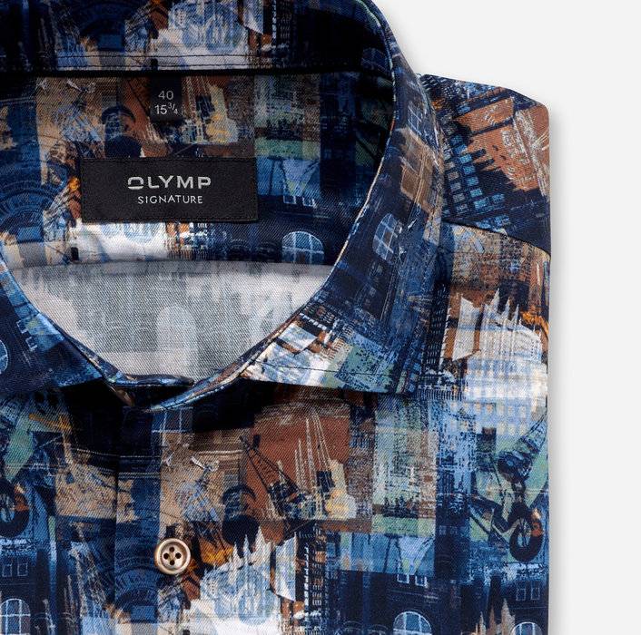 Oblymp SIGNATURE, Businesshemd, Tailored Fit, SIGNATURE Kent, Nachtblau