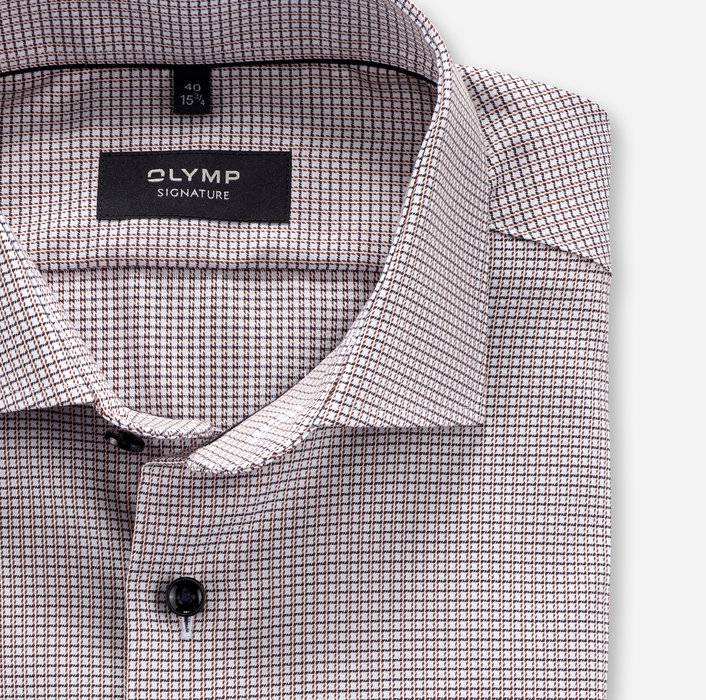 Oblymp SIGNATURE, Businesshemd, Tailored Fit, SIGNATURE Kent, Rotbraun