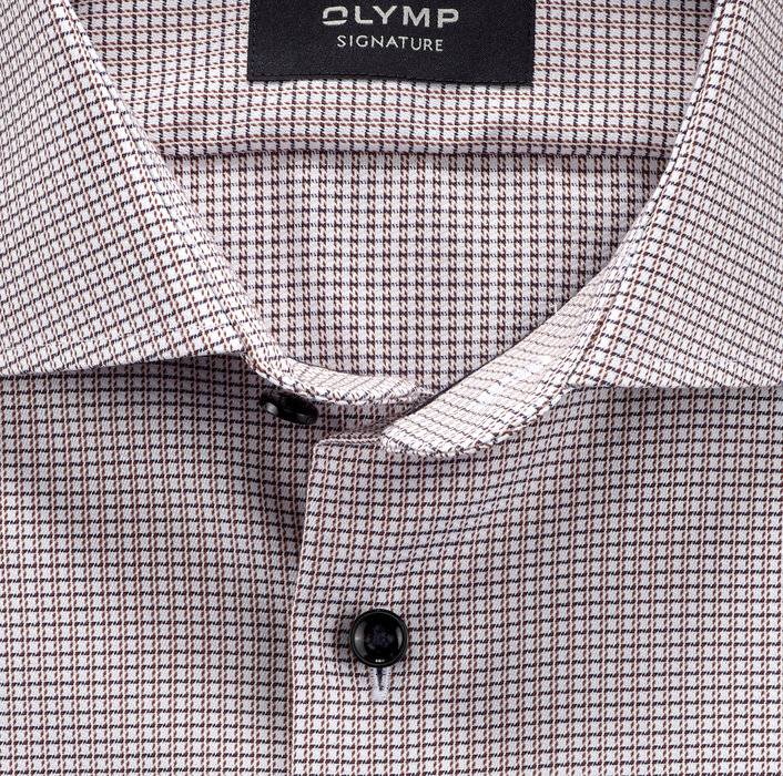Oblymp SIGNATURE, Businesshemd, Tailored Fit, SIGNATURE Kent, Rotbraun