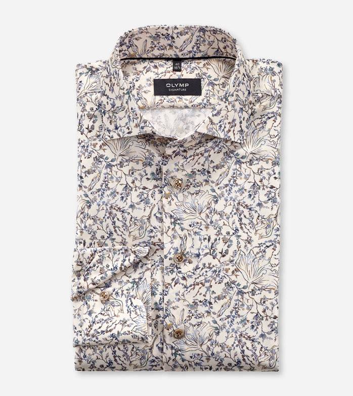 Oblymp SIGNATURE, Businesshemd, tailored fit, SIGNATURE Kent, Natur