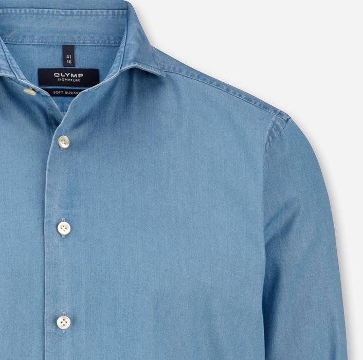 Oblymp SIGNATURE Casual, Freizeithemd, Tailored Fit, Haifisch, Bleu