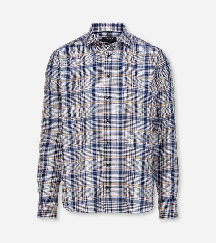 Oblymp SIGNATURE Casual, Freizeithemd, tailored fit, Kent, Bleu
