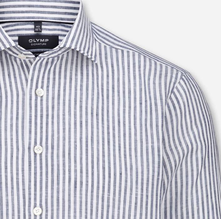 Oblymp SIGNATURE Casual, Freizeithemd, Tailored Fit, Kent, Blau