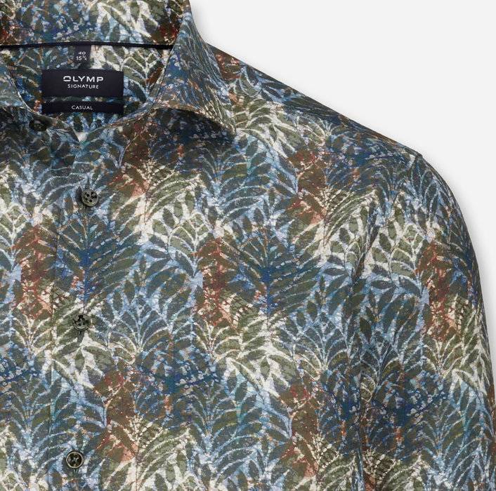 Oblymp SIGNATURE Casual, Freizeithemd, Tailored Fit, Kent, Bleu