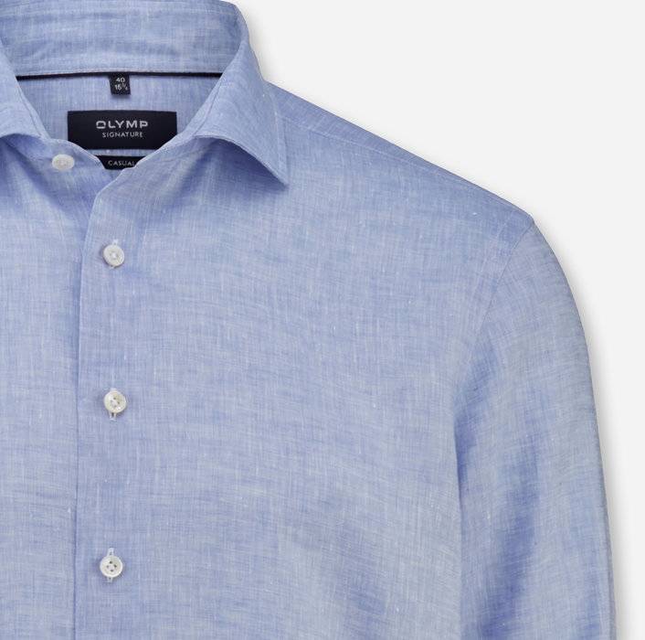 Oblymp SIGNATURE Casual, Freizeithemd, Tailored Fit, Kent, Bleu