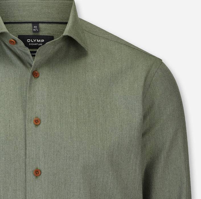 Oblymp SIGNATURE Casual, Freizeithemd, Tailored Fit, Kent, Hellgrün