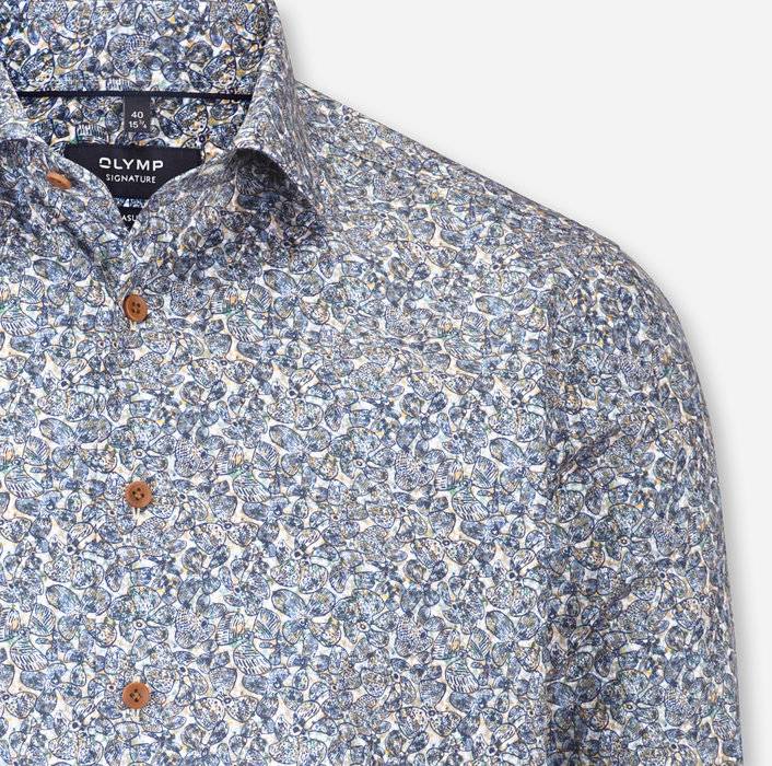 Oblymp SIGNATURE Casual, Freizeithemd, Tailored Fit, Kent, Nachtblau