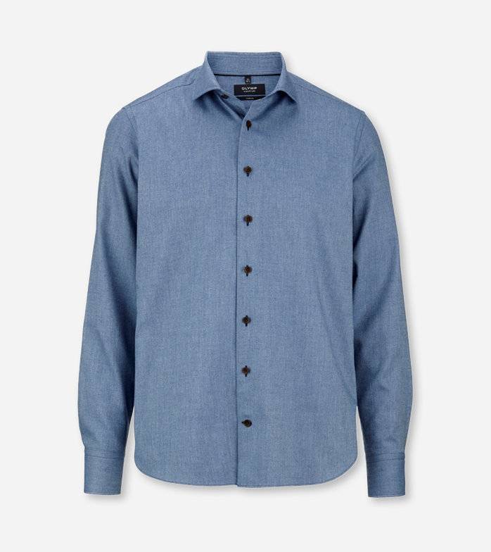 Oblymp SIGNATURE Casual, Freizeithemd, tailored fit, SIGNATURE Kent, Bleu