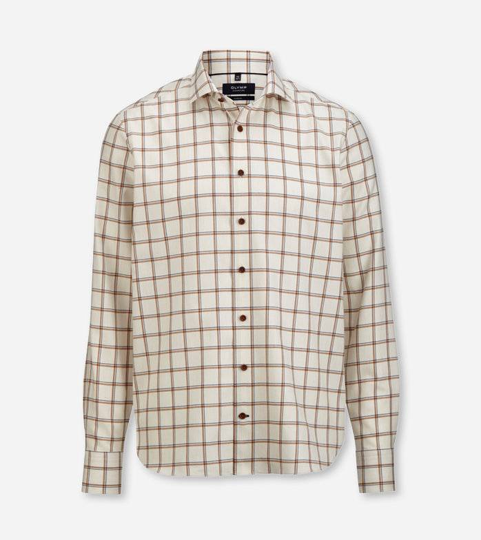 Oblymp SIGNATURE Casual, Freizeithemd, tailored fit, SIGNATURE Kent, Off White