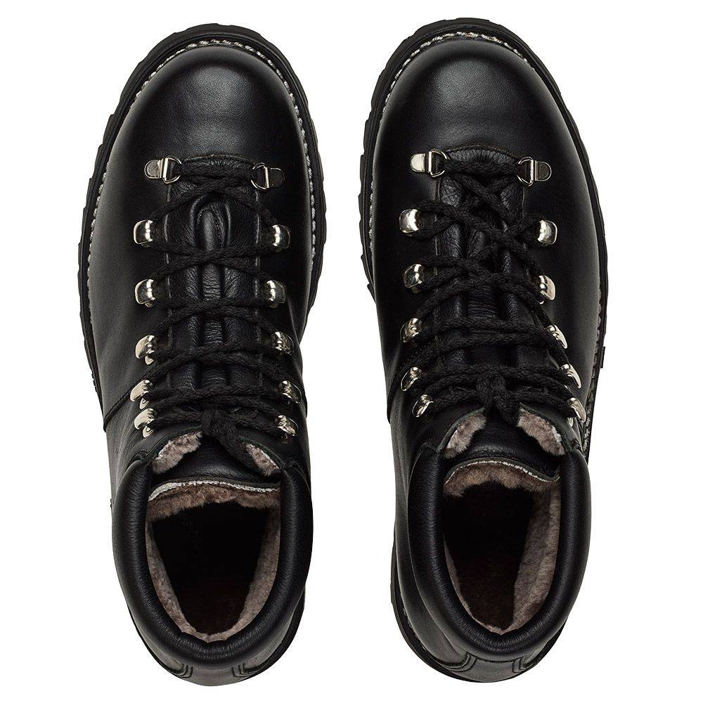 Original Haferl Halblech Lammfell | Schwarz