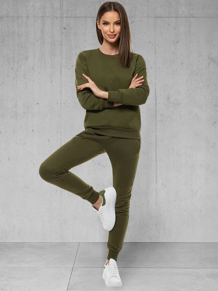 Ozonee Damen Trainingsanzug Khaki OZONEE 51
