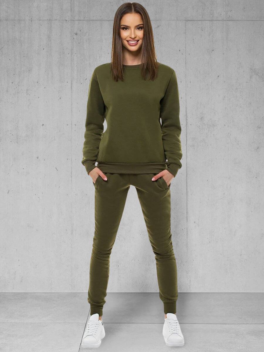 Ozonee Damen Trainingsanzug Khaki OZONEE 51