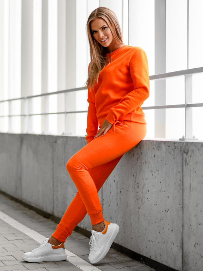 Ozonee Damen Trainingsanzug Orange OZONEE 70