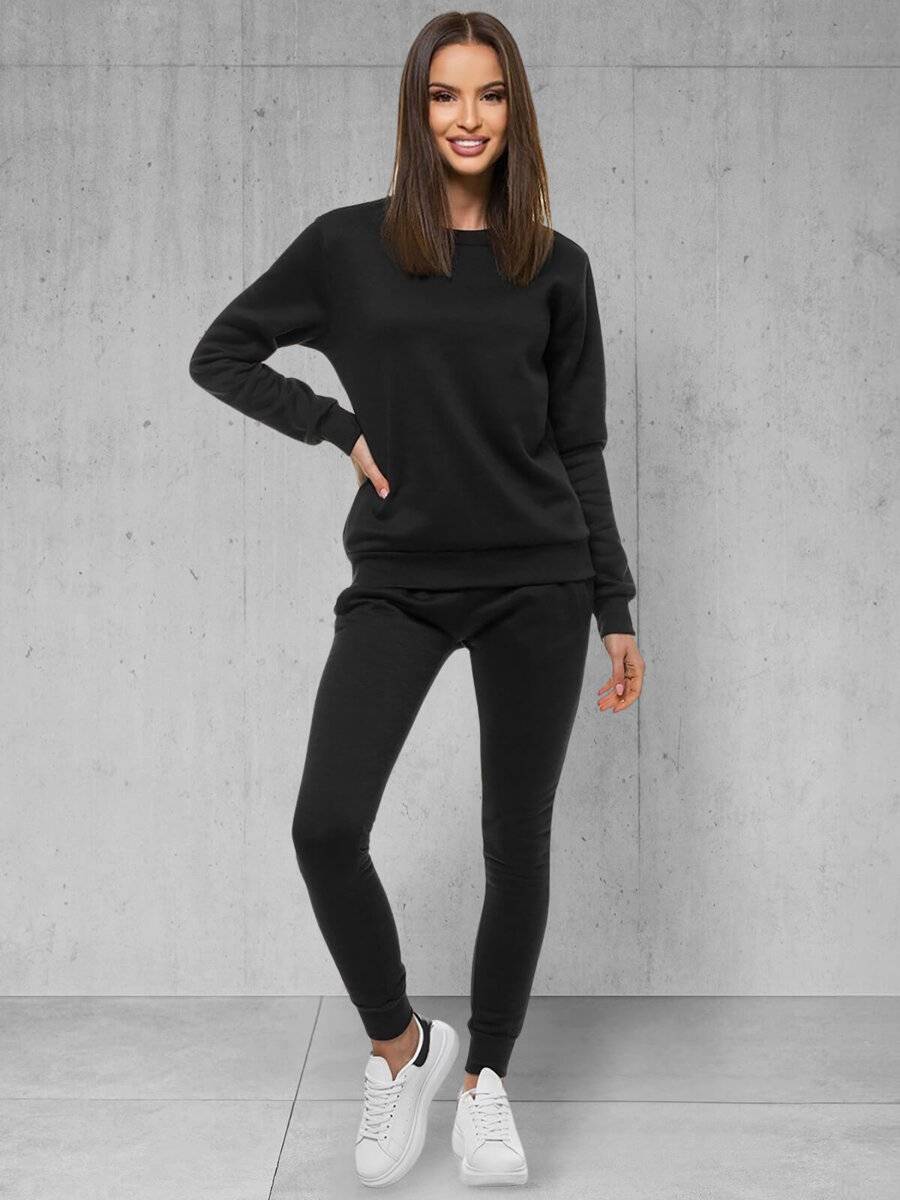 Ozonee Damen Trainingsanzug Schwarz OZONEE 39