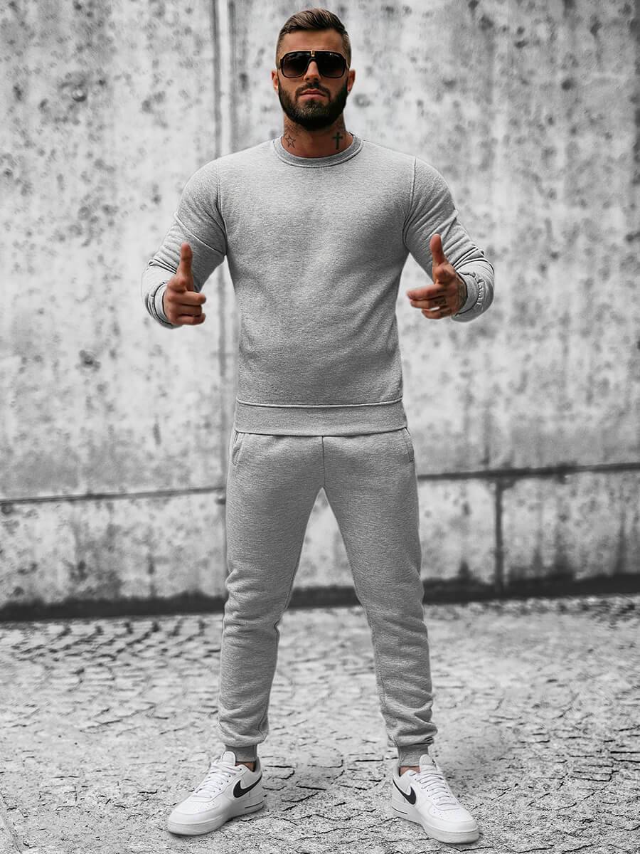 Ozonee Herren Sportanzug Grau OZONEE JS/XW2001