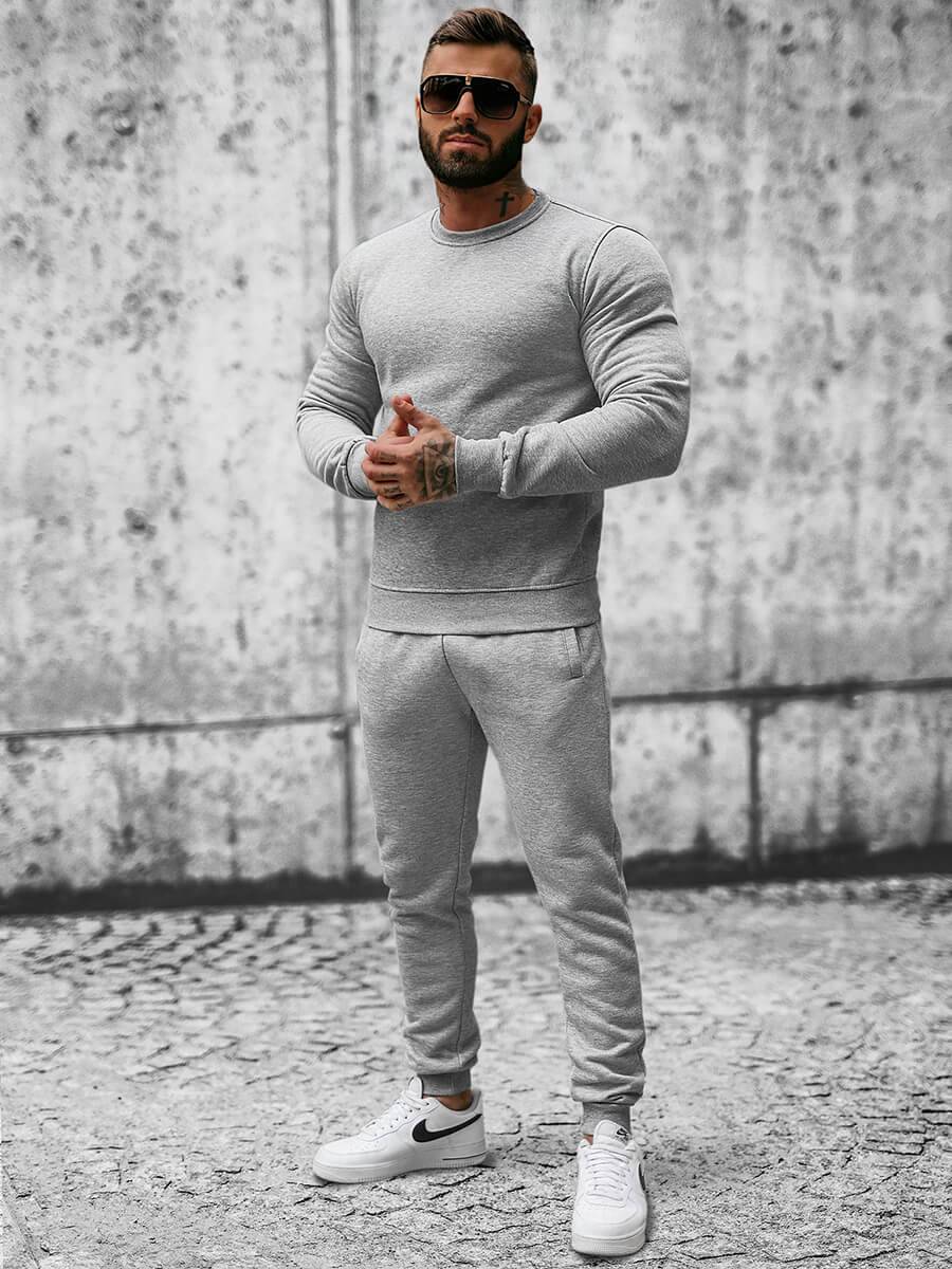 Ozonee Herren Sportanzug Grau OZONEE JS/XW2001