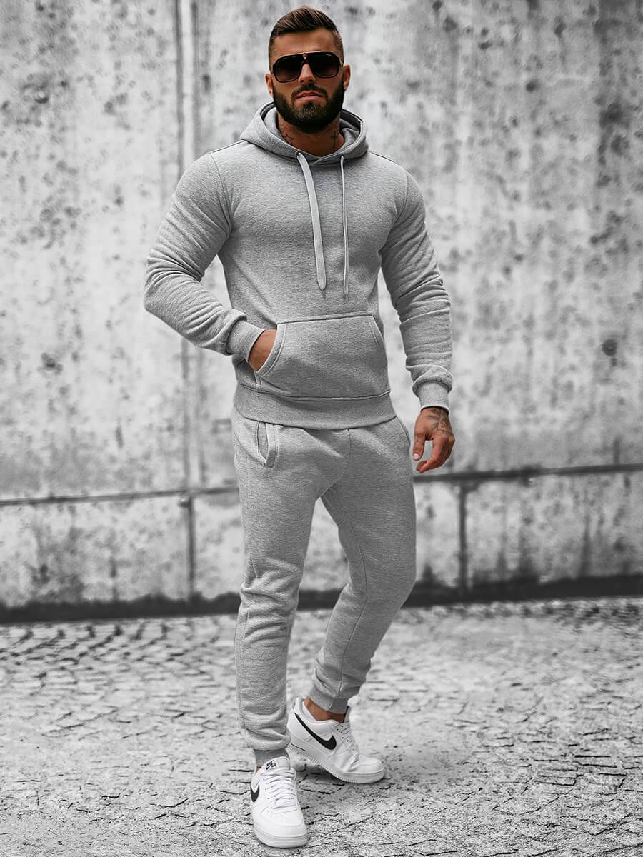 Ozonee Herren Sportanzug Grau OZONEE JS/XW2009