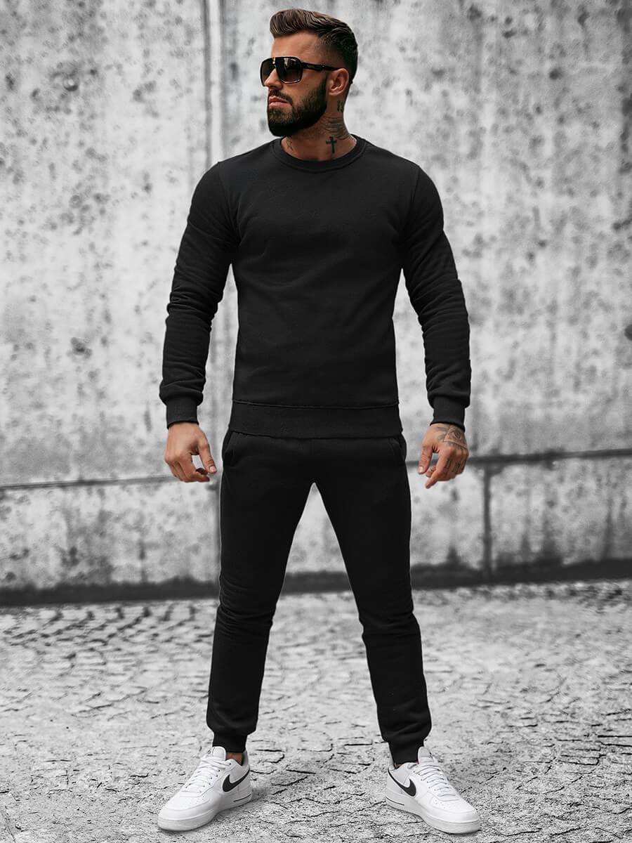 Ozonee Herren Sportanzug Schwarz OZONEE JS/XW2001