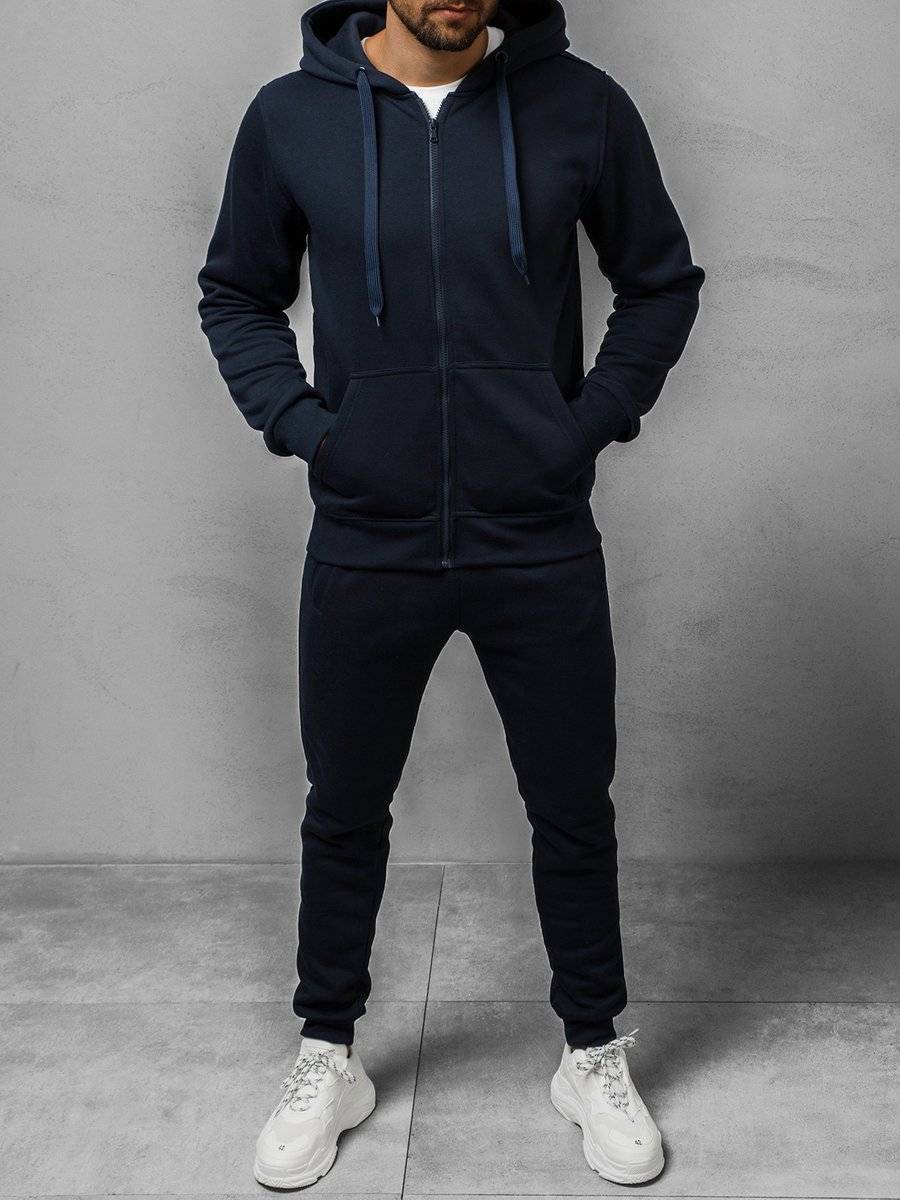 Ozonee Herren Trainingsanzug Dunkelblau OZONEE 10