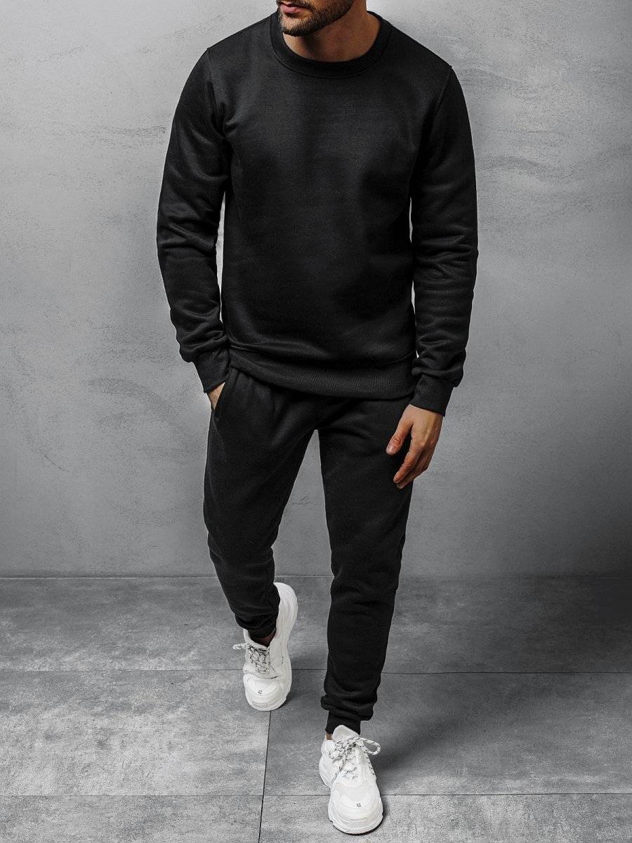 Ozonee Herren Trainingsanzug Schwarz OZONEE 06