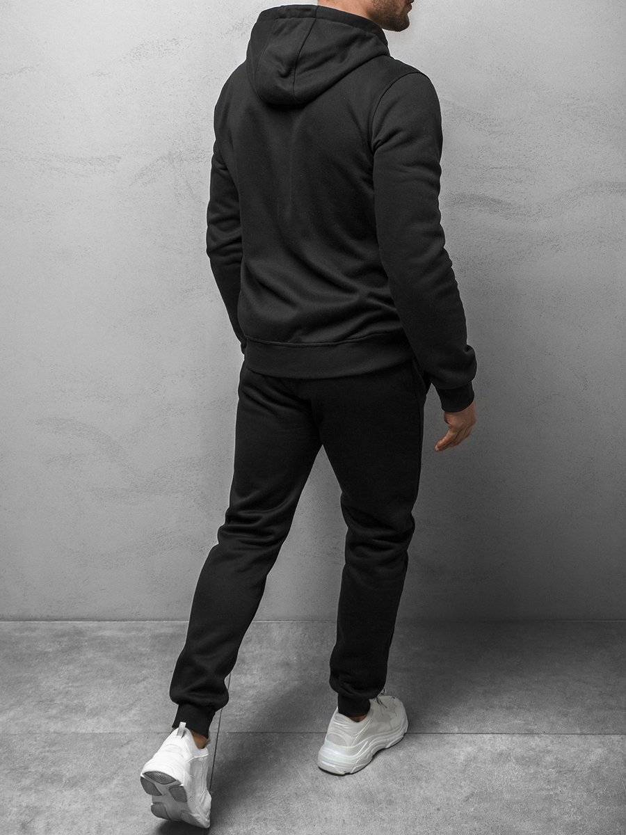 Ozonee Schwarzer Trainingsanzug Für Herren OZONEE 01