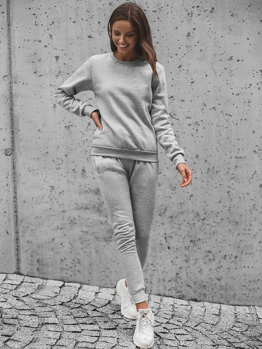 Ozonee Zweiteiliges Trainingsanzug-Set Grau OZONEE JS/CKW01