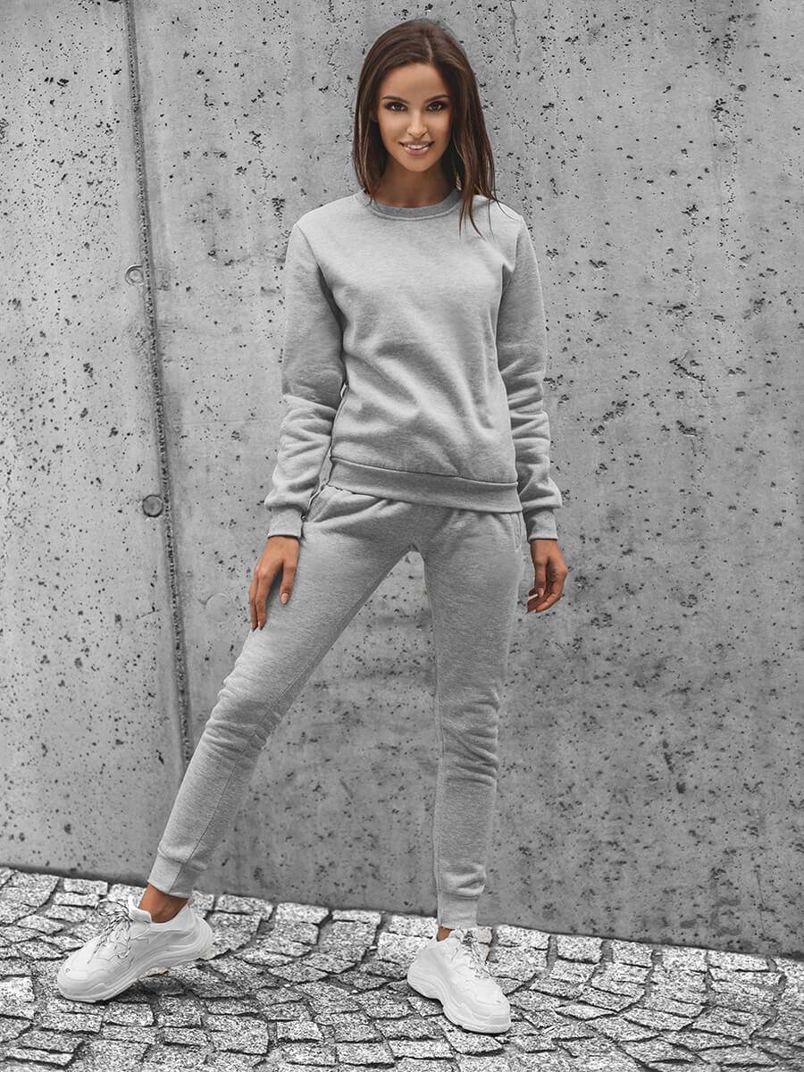 Ozonee Zweiteiliges Trainingsanzug-Set Grau OZONEE JS/CKW01