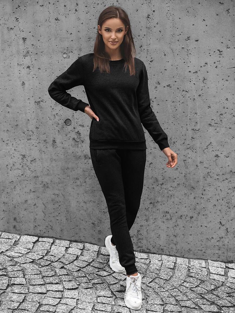 Ozonee Zweiteiliges Trainingsanzug-Set Schwarz OZONEE JS/CKW01