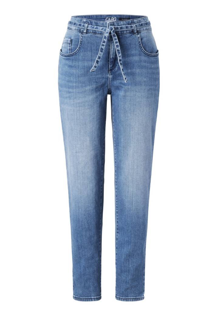 Paddocks CARO SOFT DENIM Bequeme Passform - Mid Blue Heavy Wash With 3D Pleats
