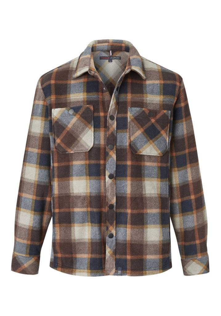 Paddocks Check Fleece Jacket With Pockets Normale Passform - Ginger Bread