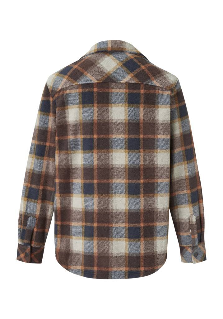 Paddocks Check Fleece Jacket With Pockets Normale Passform - Ginger Bread