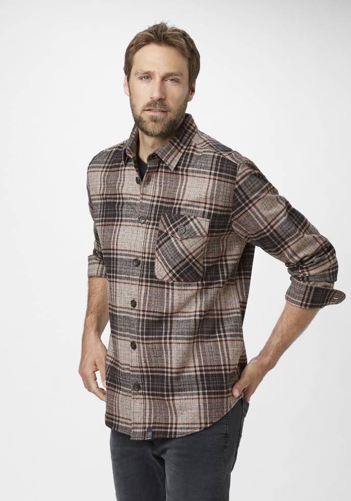 Paddocks Check Overjacket With Patched Pockets Normale Passform - Beige