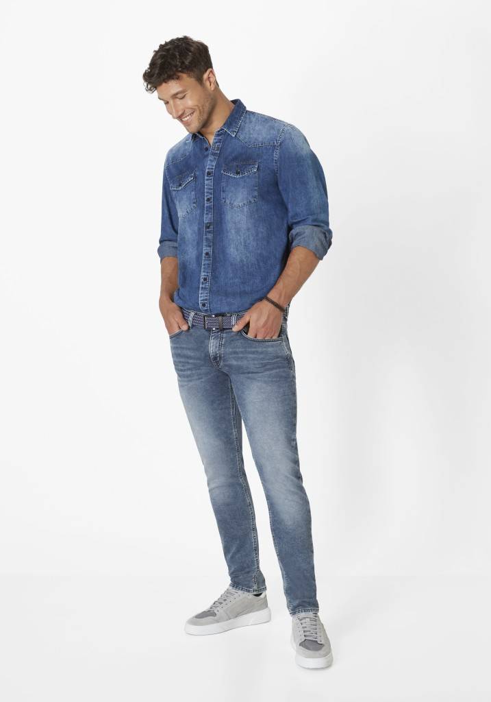 Paddocks DEAN MOTION&COMFORT JOGG DENIM schmale Passform - dark blue used moustache