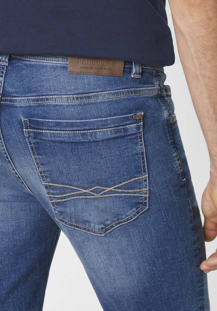 Paddocks DEAN MOTION&COMFORT Schmale Passform - Medium Blue Used Moustache