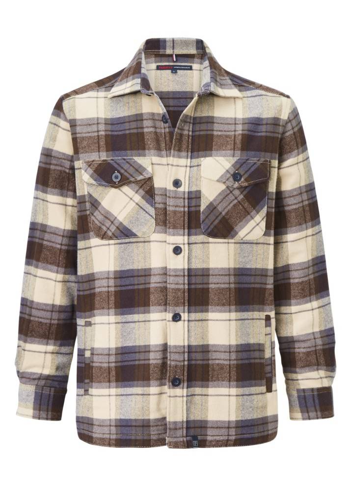 Paddocks Flanell Check Overshirt With Two Pockets Normale Passform - Olive