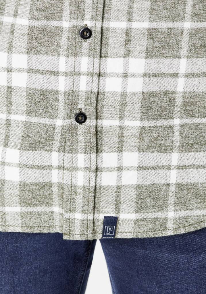 Paddocks Flannel Check Shirt With 2 Bust Pockets Normale Passform - Green