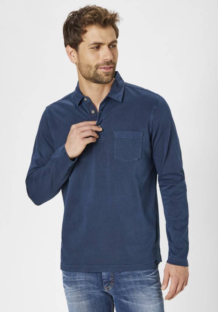 Paddocks Heavy Jersey Polo With Pockets Normale Passform - Blue