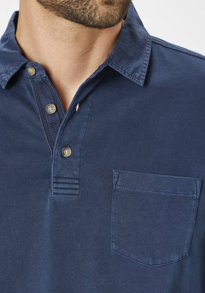 Paddocks Heavy Jersey Polo With Pockets Normale Passform - Blue