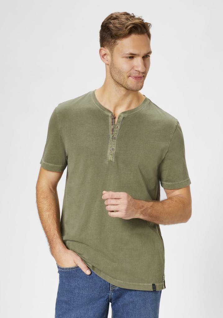 Paddocks Henley Single Jersey Normale Passform - Dusty Olive